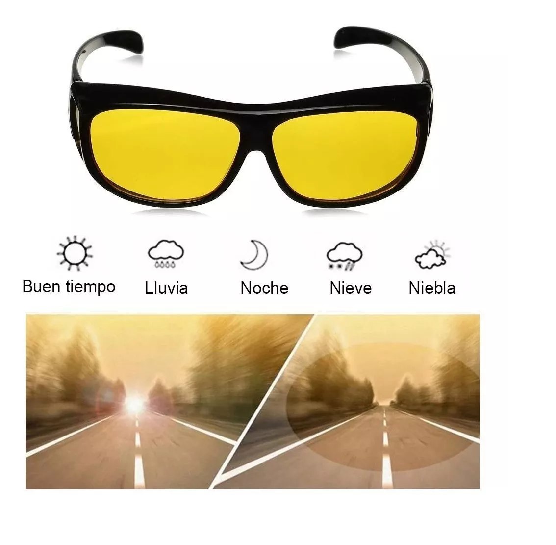 Gafas HD Vision 2 En1 Dia/Noche Conducir